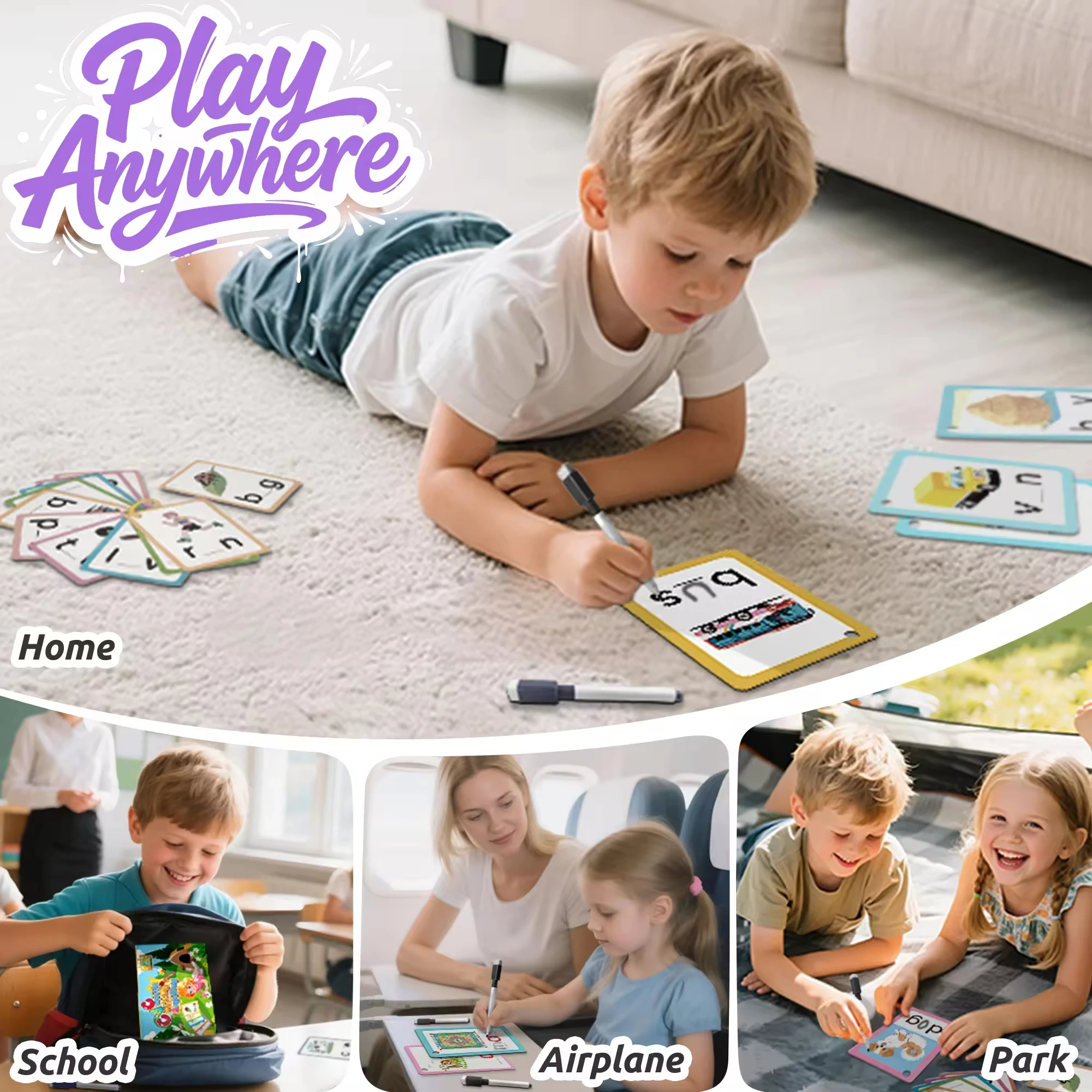 CVC Words Flash Cards for Preschool, 120 CVC Words Flash Cards – Phonics Reading Activity for Kindergarten Ages 4-6