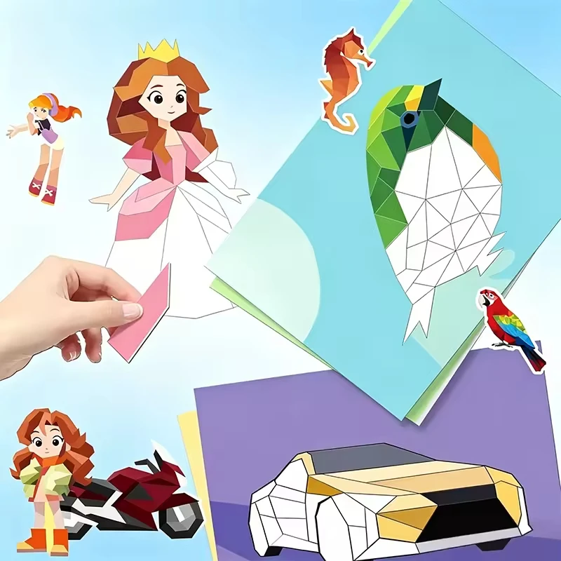 Crafts for Kids Ages 4-8, Sticker Paint Number Books Sticker Books for Kid Birthday Easter Party FavorTravel Activity