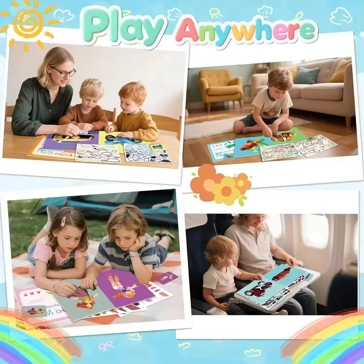 Custom Scenes Jigsaw Puzzle Sticker Book Vinyl Stickers Paint Book Children’s DIY Cartoon Sticker Book by Number