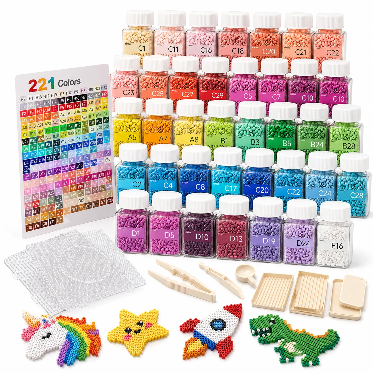 Factory Wholesale Fuse Beads 2.6mm Mini Fuse Beads 221 Colors DIY Toy Kit MARD Fuse Beads Refill Pack