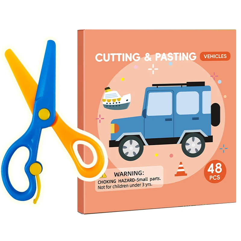 Kids Paper Cutting Scissor Skills Activity Book – Preschool Fine Motor Training Kids Paper Cutting Craft for Kindergarten Home