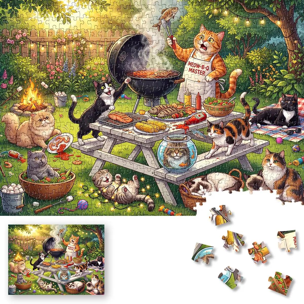 Premium 500 Pieces Jigsaw Puzzles for Adults Colorful Cartoon Animal Puzzle for Family Game Night Stress Relief Fun Gift.