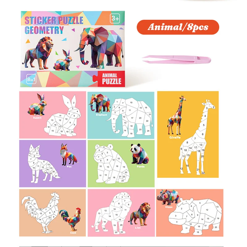 Hot Sale Non-Toxic Paint by Number Sticker Book for Kids 3-6, Educational DIY Paint by Number Sticker Book for Travel