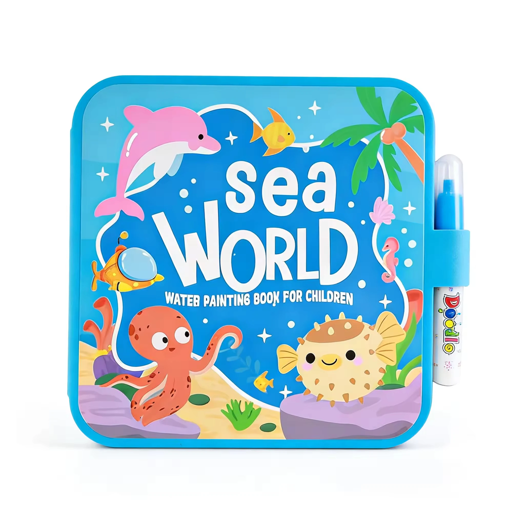 Reusable Water Coloring Books for Toddlers 1-3, Magic Water Painting Book for Mess-Free Coloring, Travel Activity Toys Gifts
