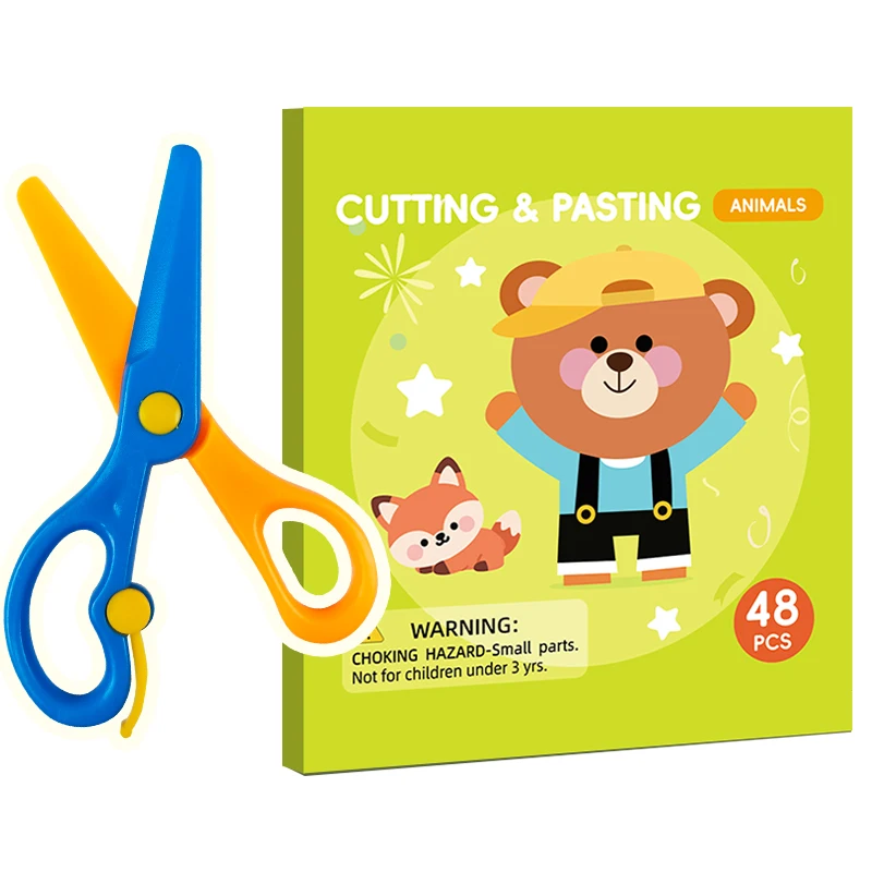 Kids Paper Cutting Scissor Skills Activity Book – Preschool Fine Motor Training Kids Paper Cutting Craft for Kindergarten Home