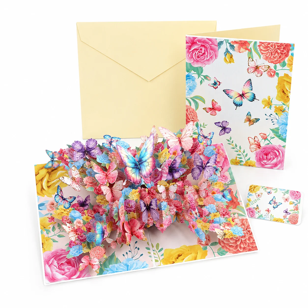 3D Pop up Butterfly Flower Greeting Card Handmade Birthday with Envelope 3D Pop up Butterfly Flower Greeting Card Wholesale