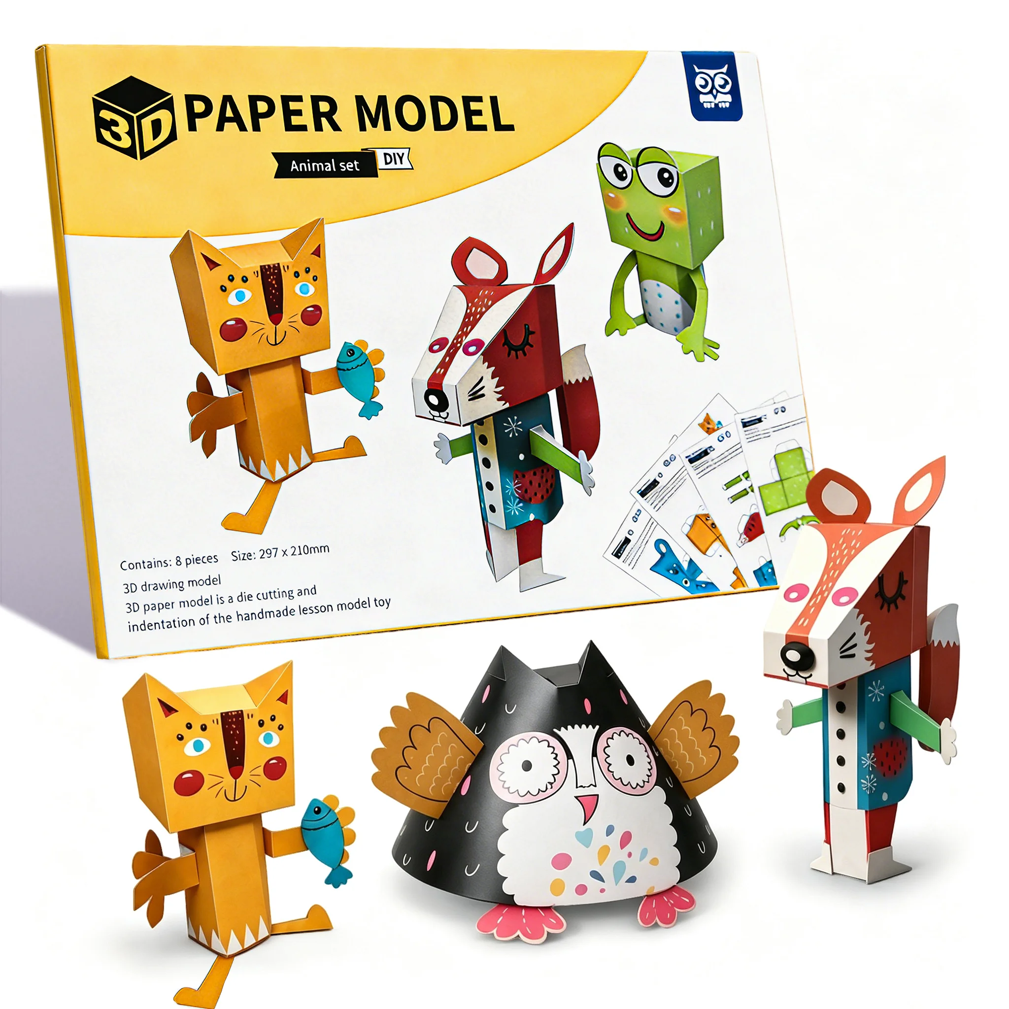 6 Themes 3D Origami Paper, DIY Origami Kit for Kids, Includes 16 Pre-cut, Easy-to-Assemble 3D Origami Sheets for Kids