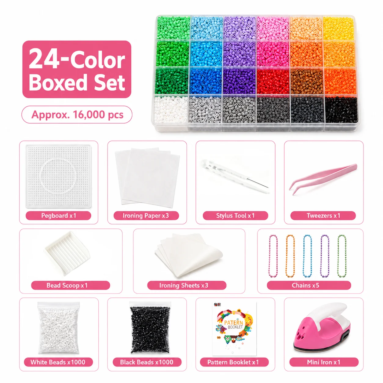 5mm Mini Perler Beads Kit 12000pcs 120 Colors Perler Beads Hama Beads Set Perler Beads Ironing Paper STEM DIY Toy