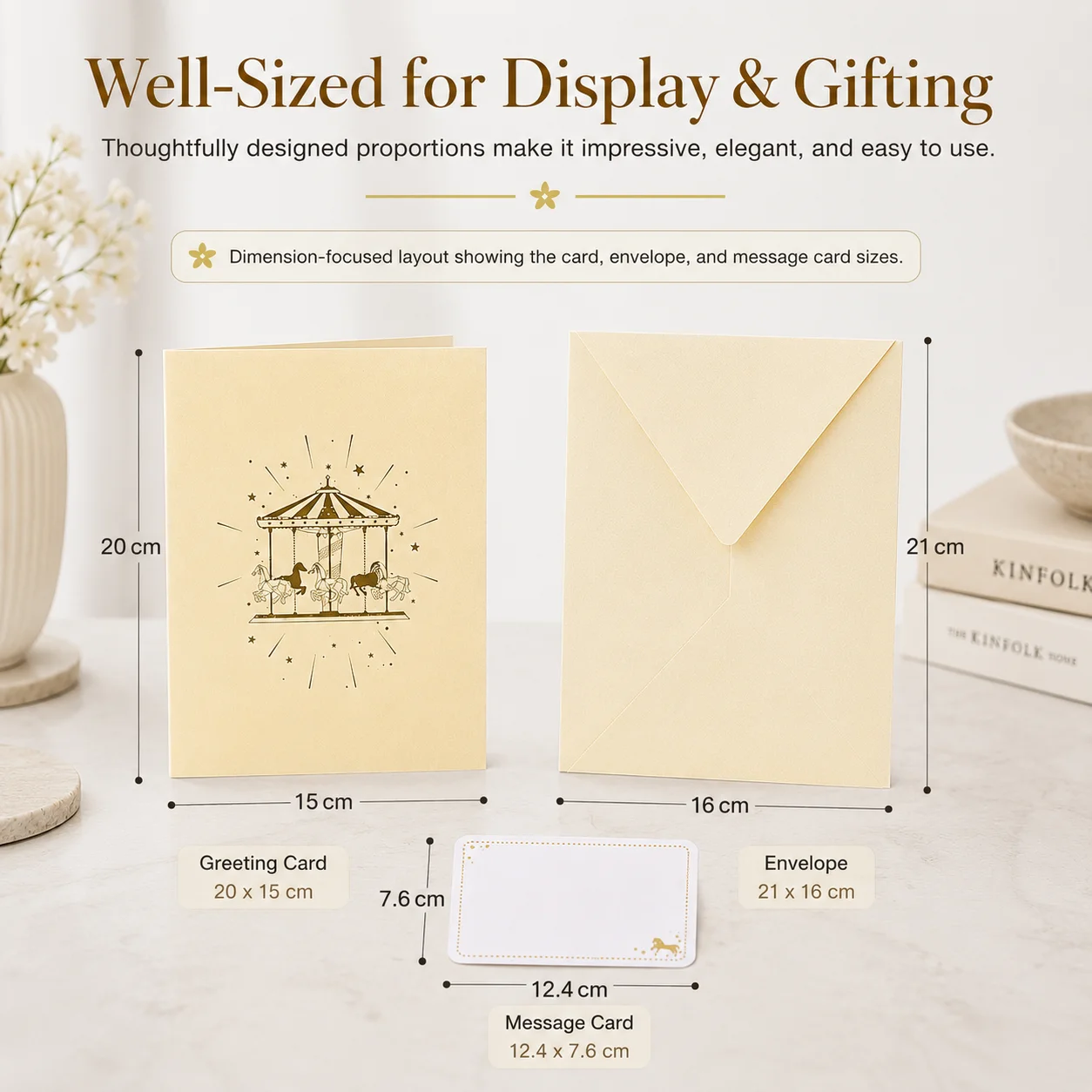 3D Carousel Pop up Greeting Card Laser Cut Handmade 3D Carousel Pop up Greeting Card for Wedding Birthday Gift