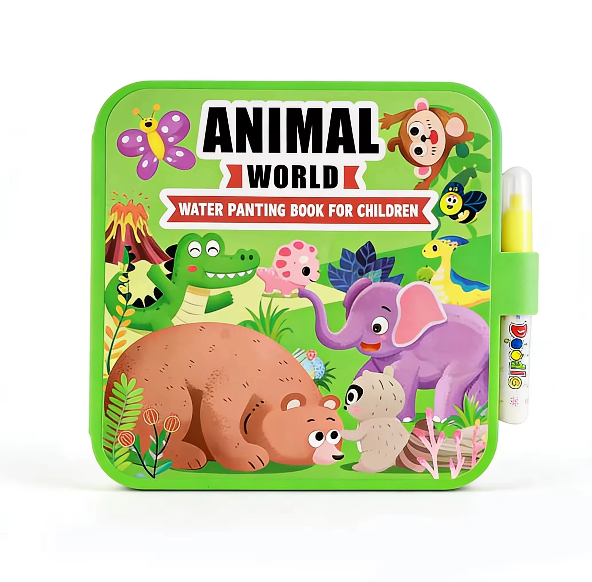 Reusable Water Coloring Books for Toddlers 1-3, Magic Water Painting Book for Mess-Free Coloring, Travel Activity Toys Gifts