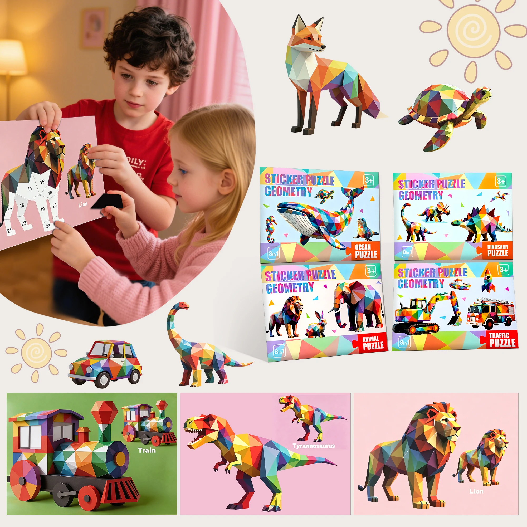 Hot Sale Non-Toxic Paint by Number Sticker Book for Kids 3-6, Educational DIY Paint by Number Sticker Book for Travel
