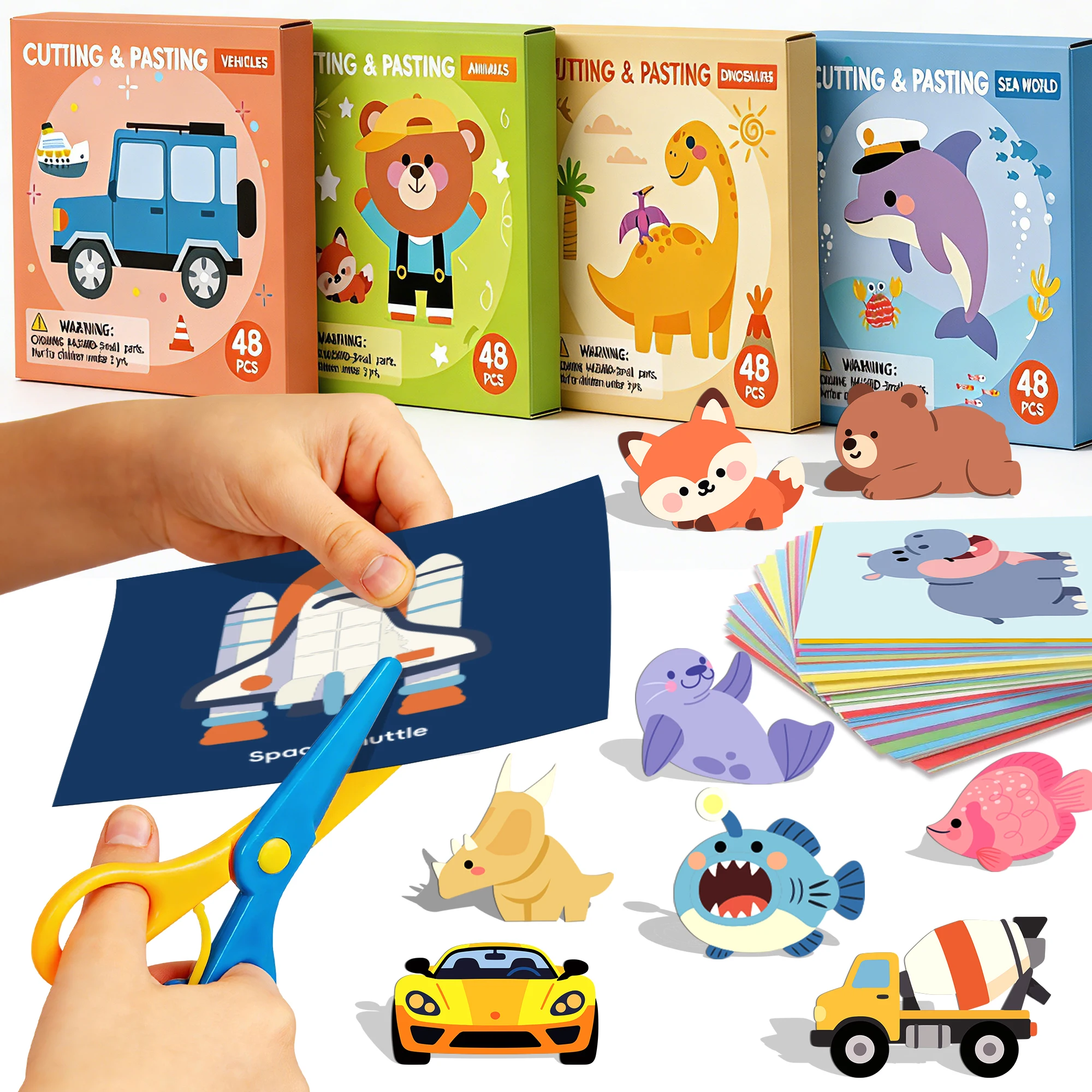 Kids Paper Cutting Scissor Skills Activity Book – Preschool Fine Motor Training Kids Paper Cutting Craft for Kindergarten Home