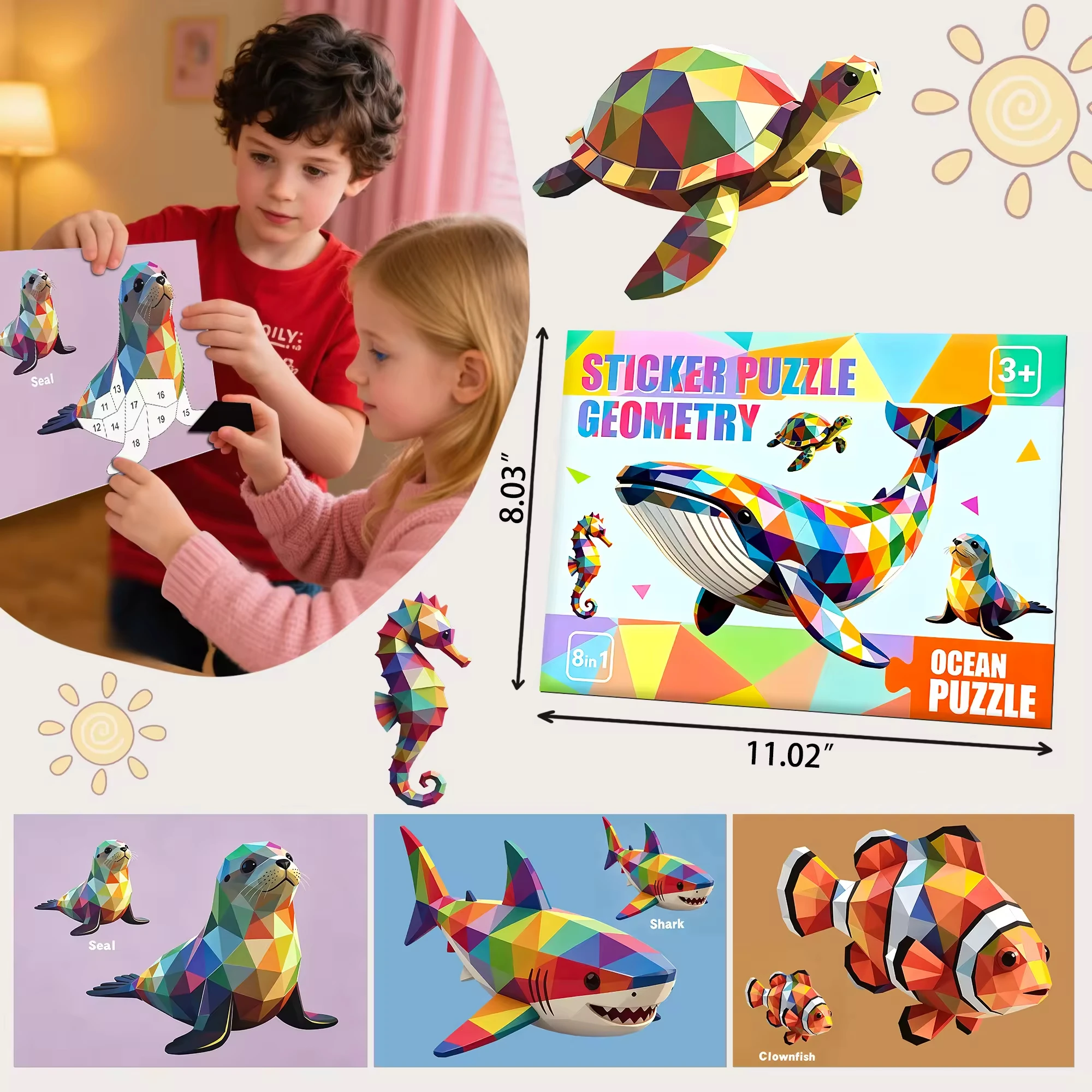 Paint by Sticker Activity Book for Kids Ages 4-8 Sticker by Number Coloring Book for Boys and Girls
