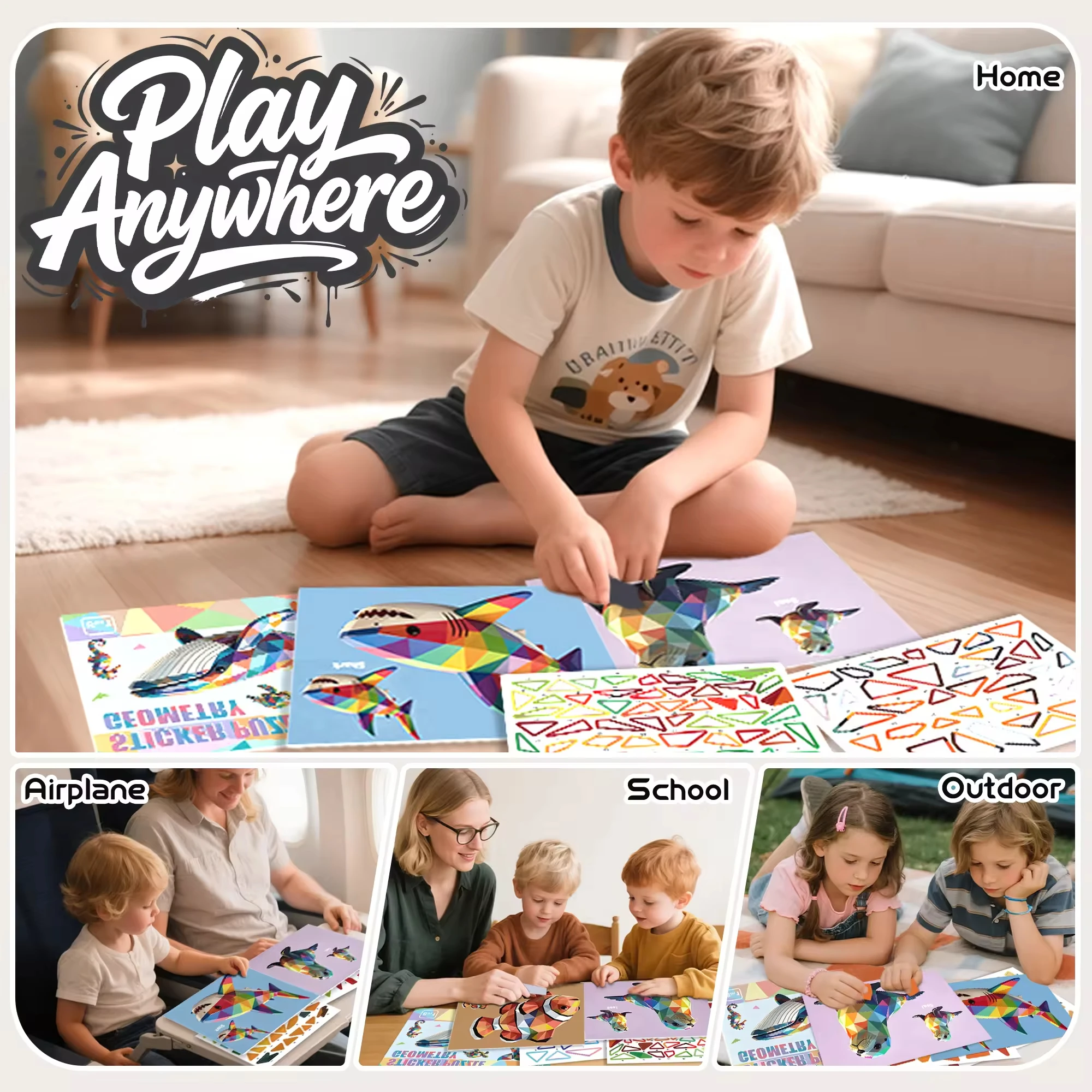 Paint by Sticker Activity Book for Kids Ages 4-8 Sticker by Number Coloring Book for Boys and Girls