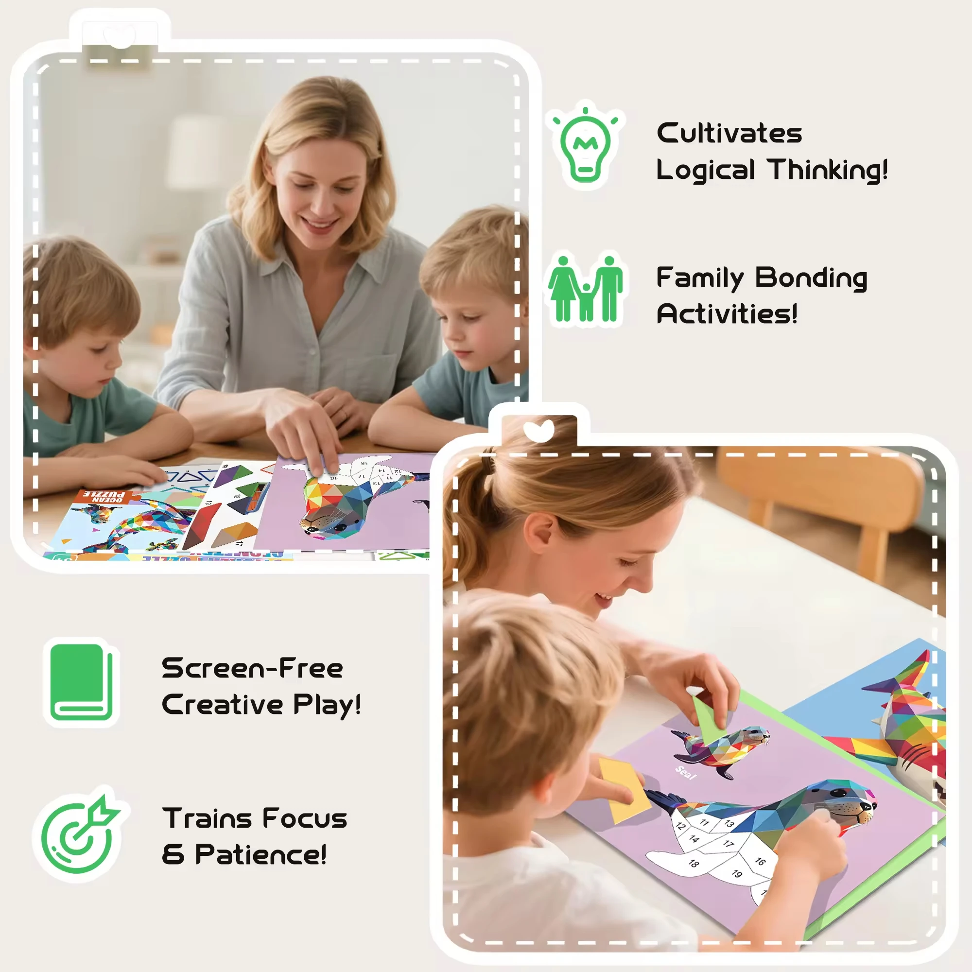 Paint by Sticker Activity Book for Kids Ages 4-8 Sticker by Number Coloring Book for Boys and Girls