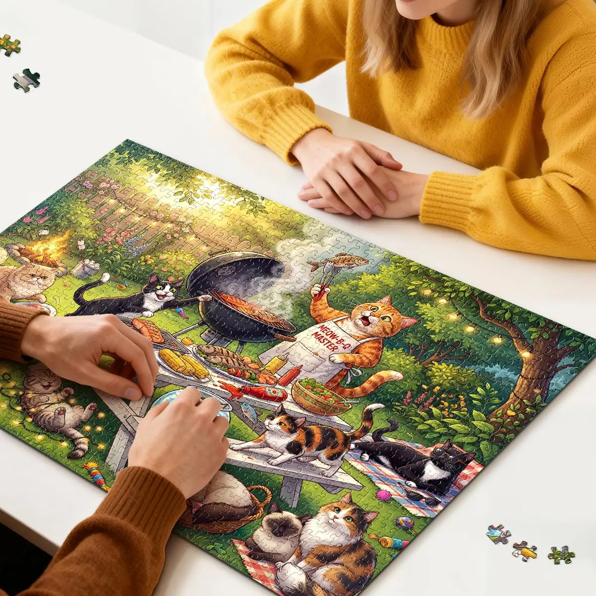 Premium 500 Pieces Jigsaw Puzzles for Adults Colorful Cartoon Animal Puzzle for Family Game Night Stress Relief Fun Gift.