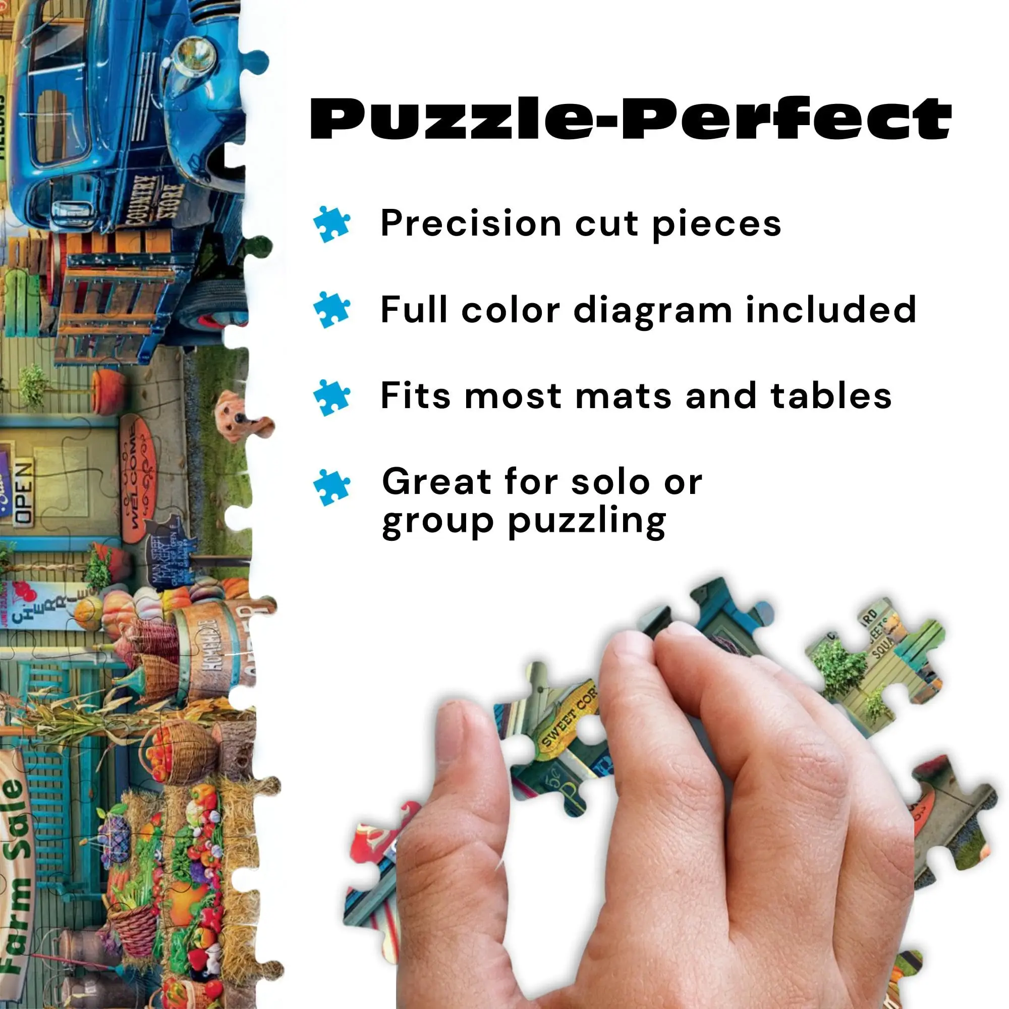 Puzzles for Adults 500 Pieces – Country Living, Nostalgic 500 Piece Jigsaw Puzzle for Adults with Poster, Premium Puzzle.