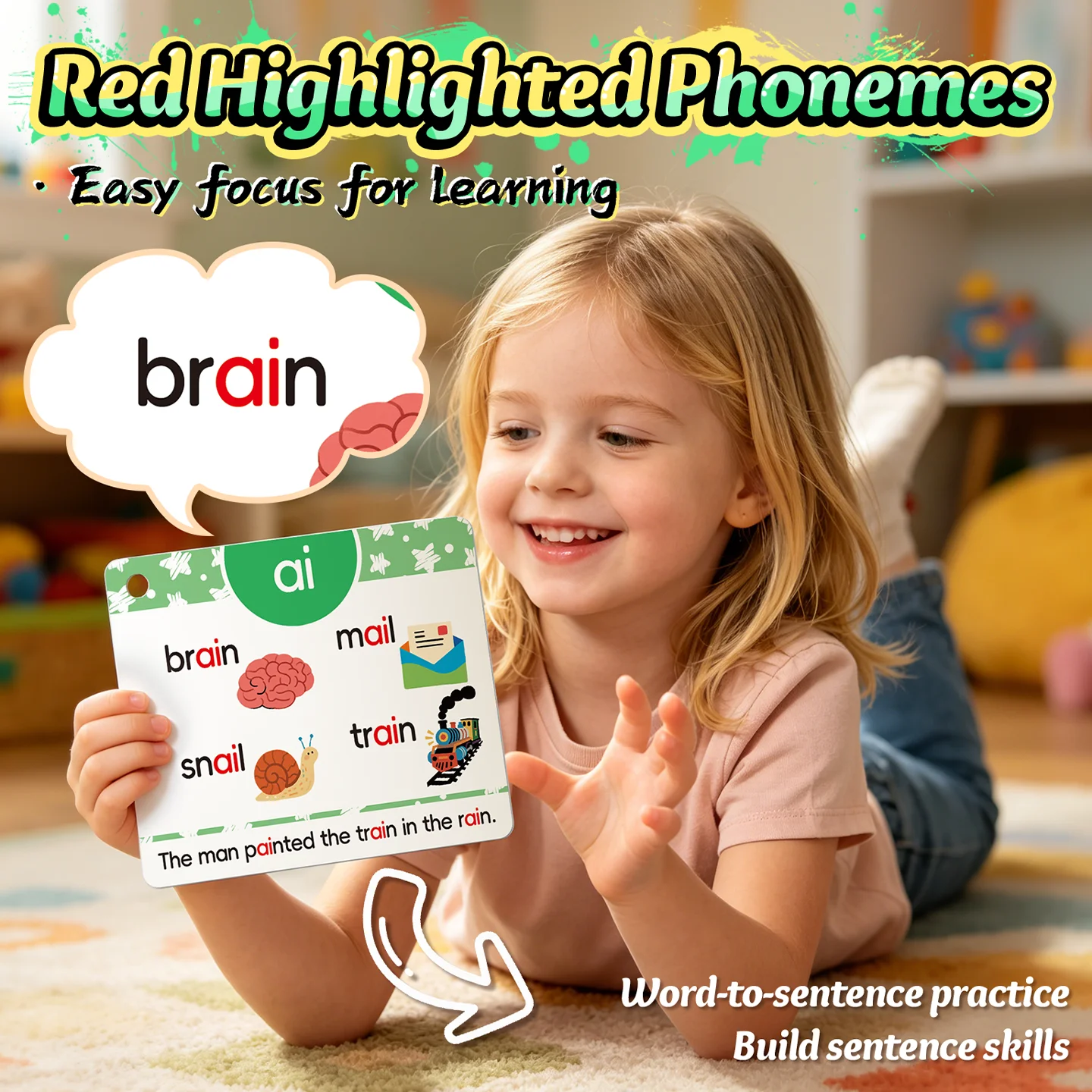Sight Word Flash Cards Waterproof Tear-resistant Early Reading Vocabulary Learning Kindergarten Preschool Flashcards