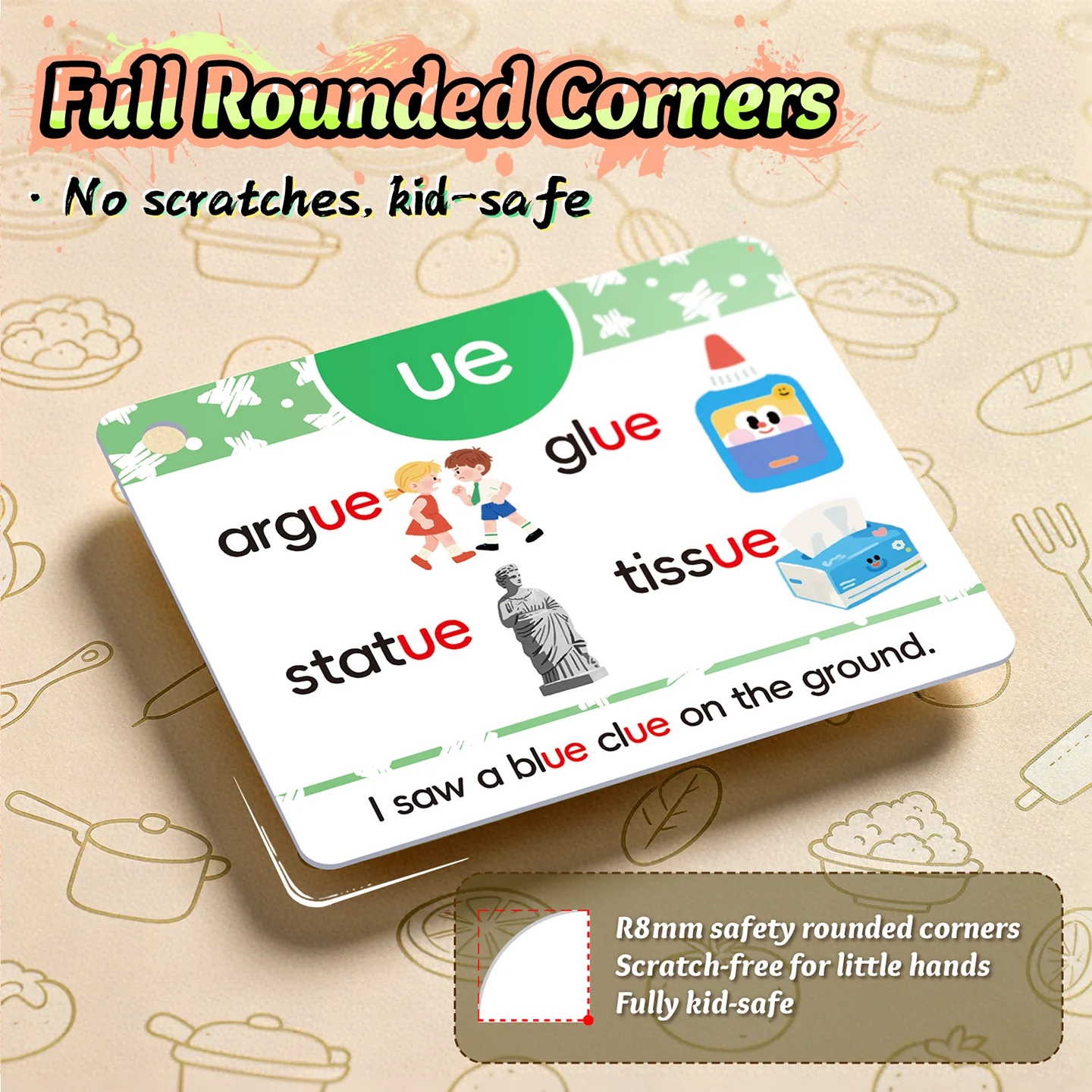 Sight Word Flash Cards Waterproof Tear-resistant Early Reading Vocabulary Learning Kindergarten Preschool Flashcards