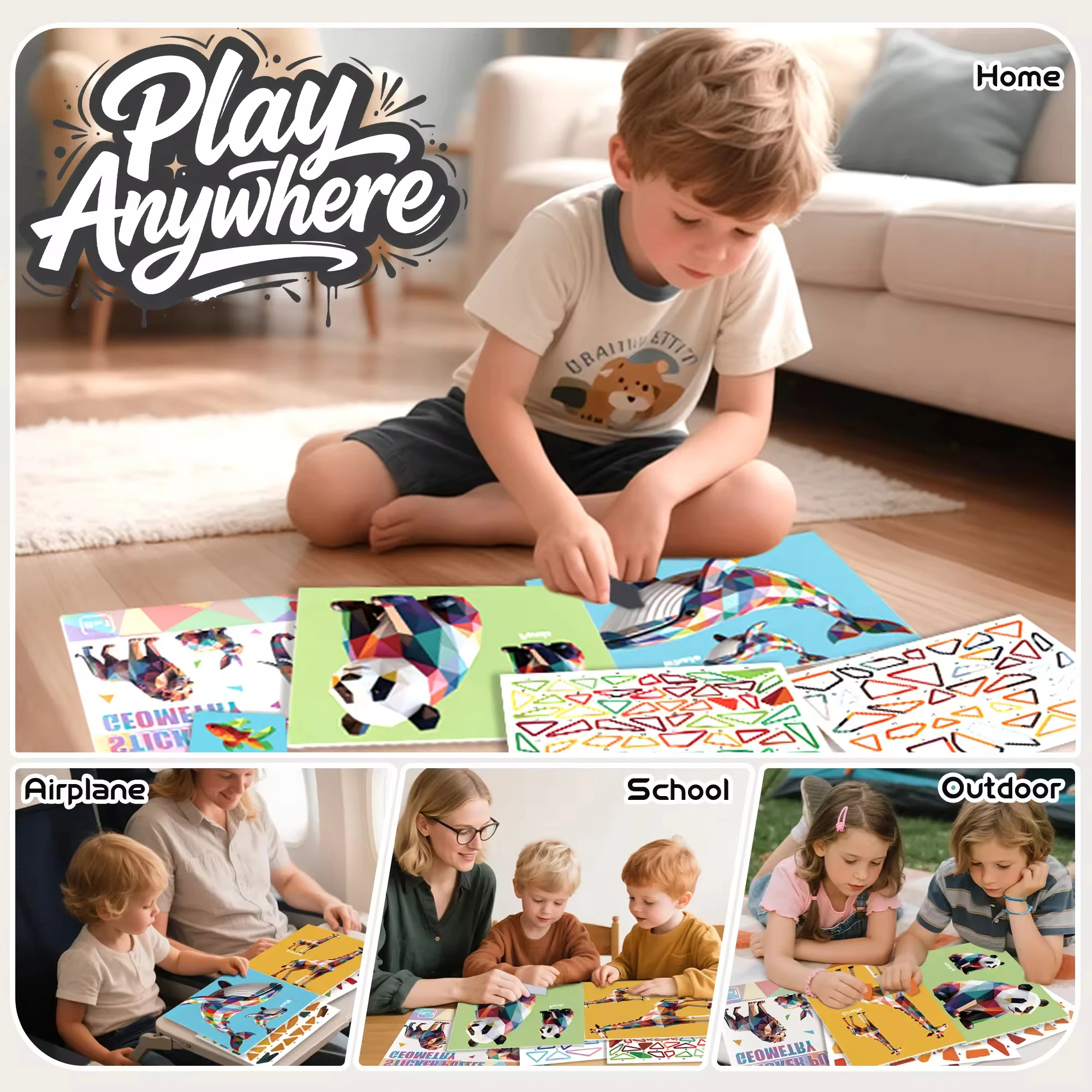 Sticker Paint Books for Kids Ages 4-10 Sticker by Numbers Party Birthday Gifts