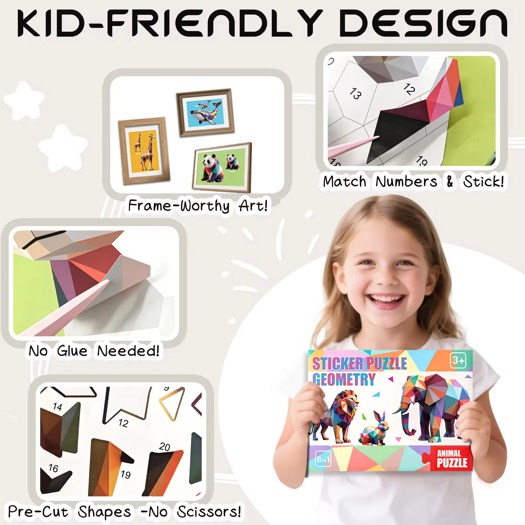 Sticker Paint Books for Kids Ages 4-10 Sticker by Numbers Party Birthday Gifts