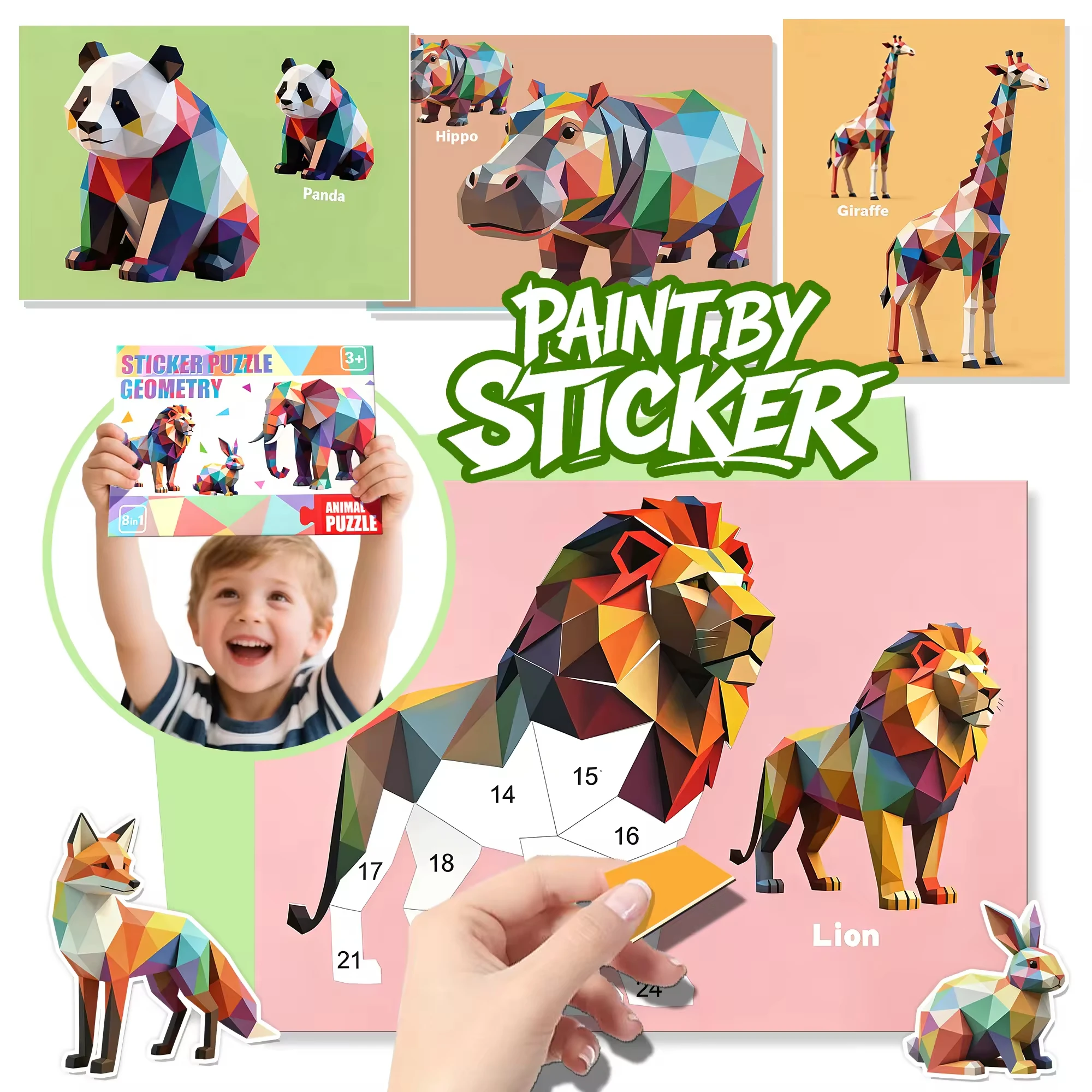 Sticker Paint Books for Kids Ages 4-10 Sticker by Numbers Party Birthday Gifts