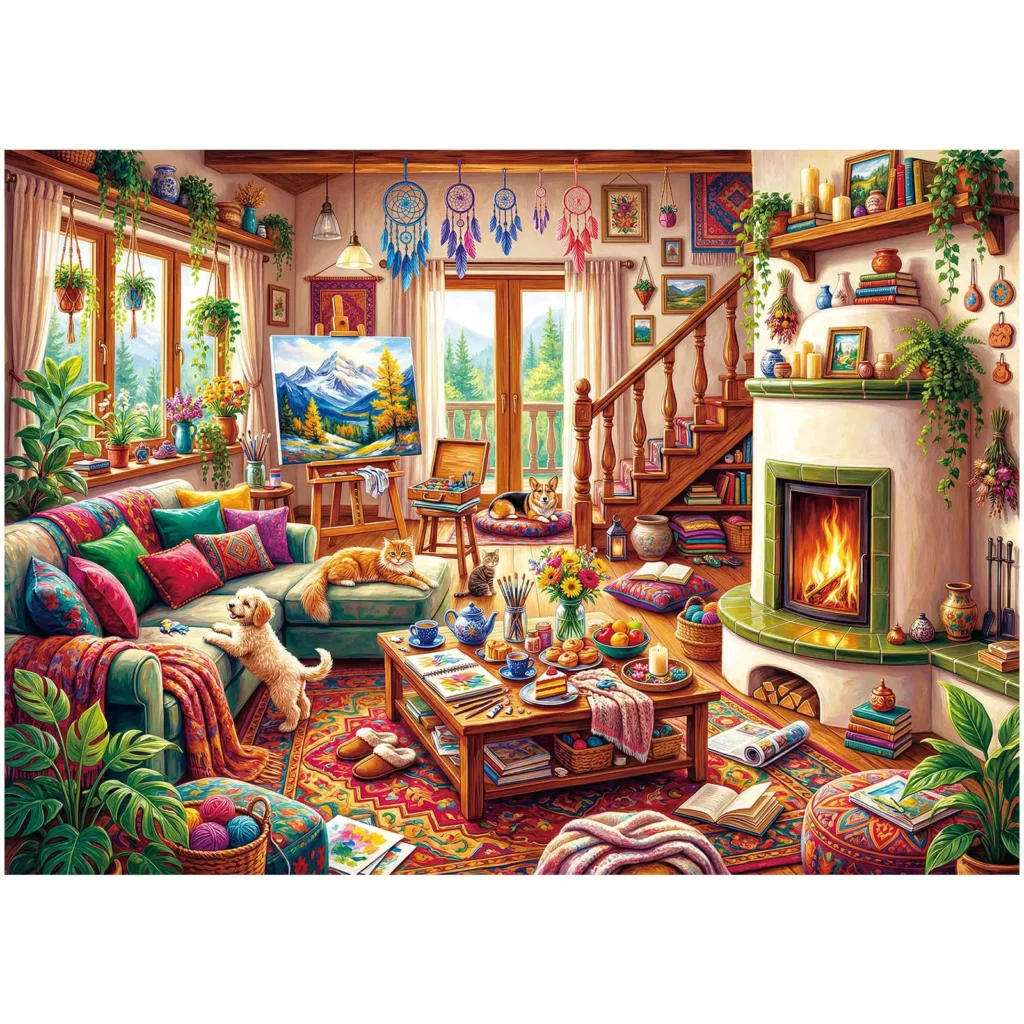 Warmth of Home Jigsaw Puzzles for Adults 1000 Pieces, Cardboard, Fun & Relaxing Puzzles for Stress Relief, 28″x20″ Adult Puzzle