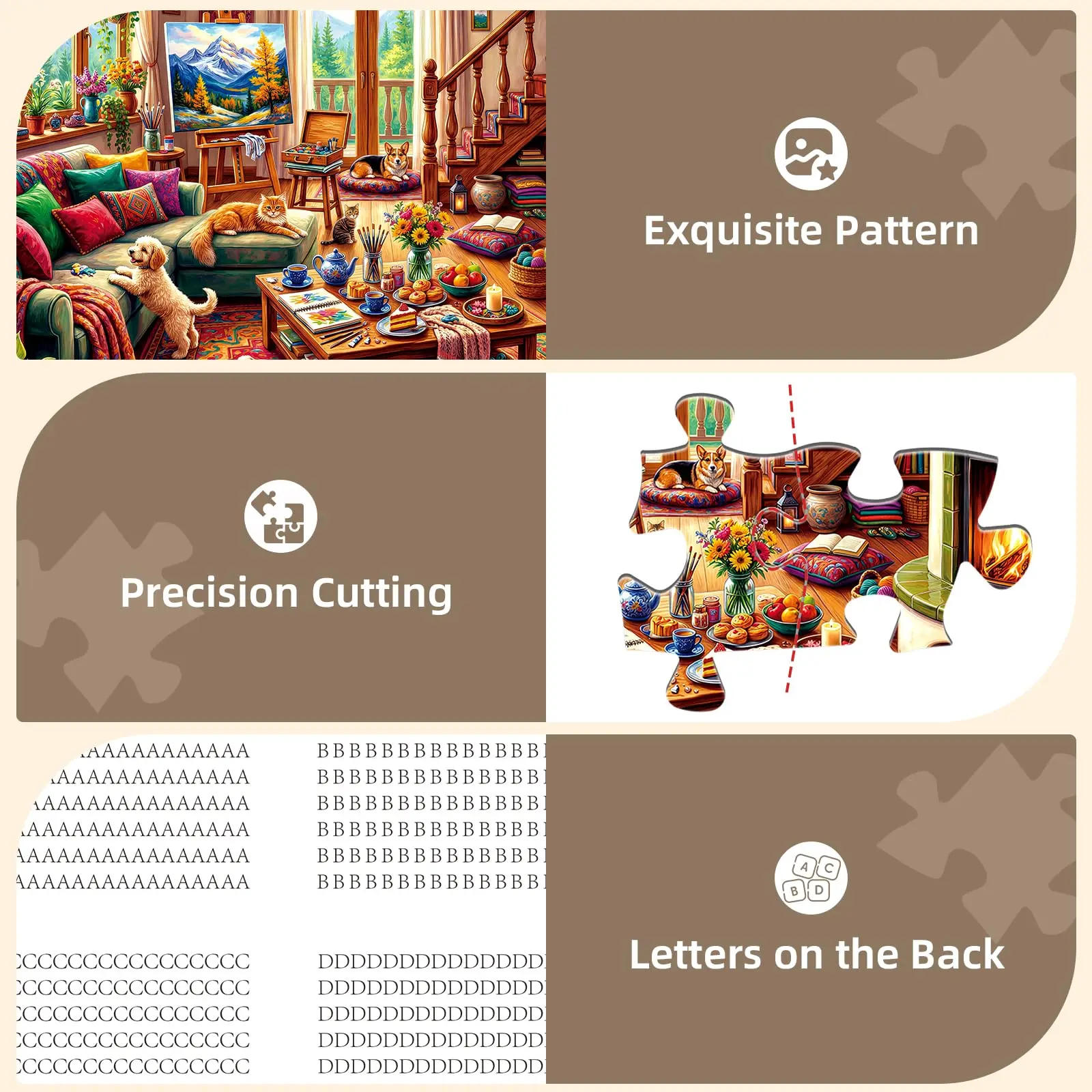 Warmth of Home Jigsaw Puzzles for Adults 1000 Pieces, Cardboard, Fun & Relaxing Puzzles for Stress Relief, 28″x20″ Adult Puzzle