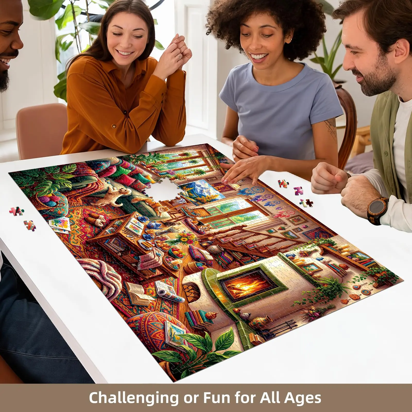 Warmth of Home Jigsaw Puzzles for Adults 1000 Pieces, Cardboard, Fun & Relaxing Puzzles for Stress Relief, 28″x20″ Adult Puzzle